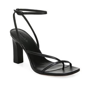 Vince Qiana Strappy Leather Black Sandal heels Size 8.5